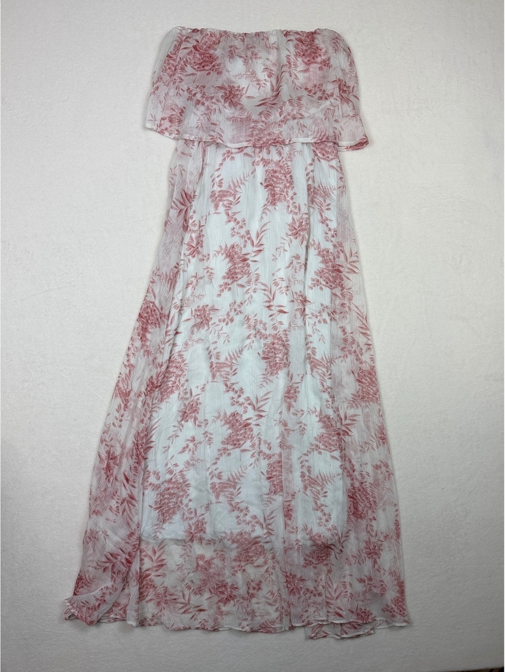 Aakaa Strapless Floral Maxi Dress Size S